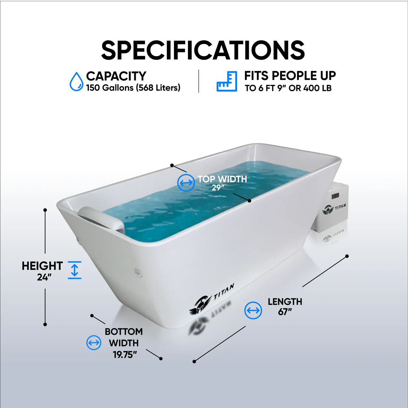 Titan Wellness Apex Acrylic Tub